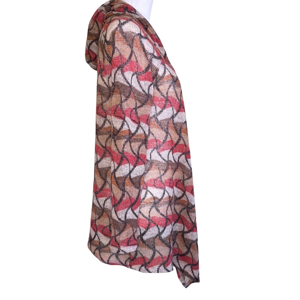 Geometric Patterned Open Front Cardigan - Picture 4 of 10